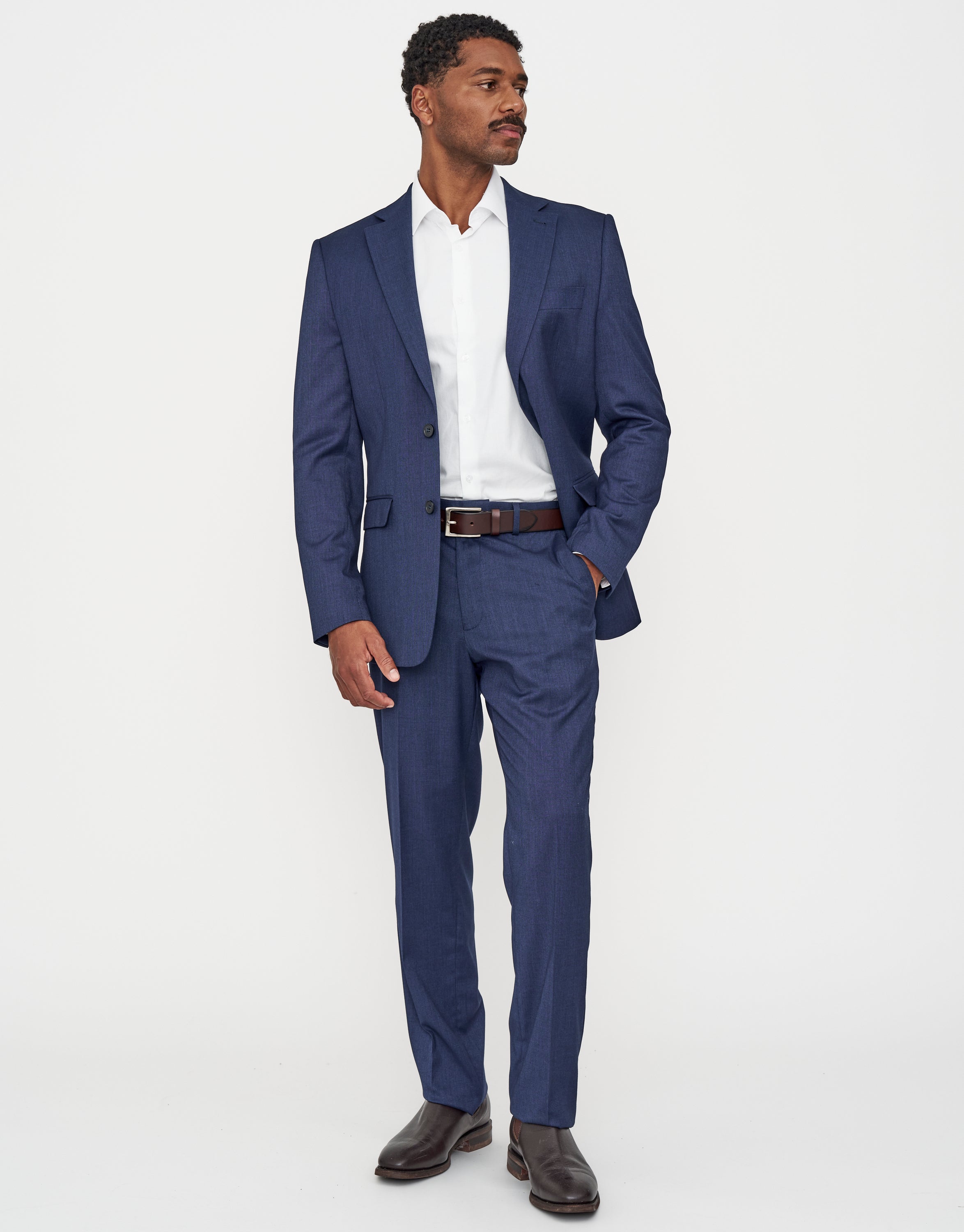 Dalston Slim Fit Suit Trousers in Navy | Hallensteins NZ