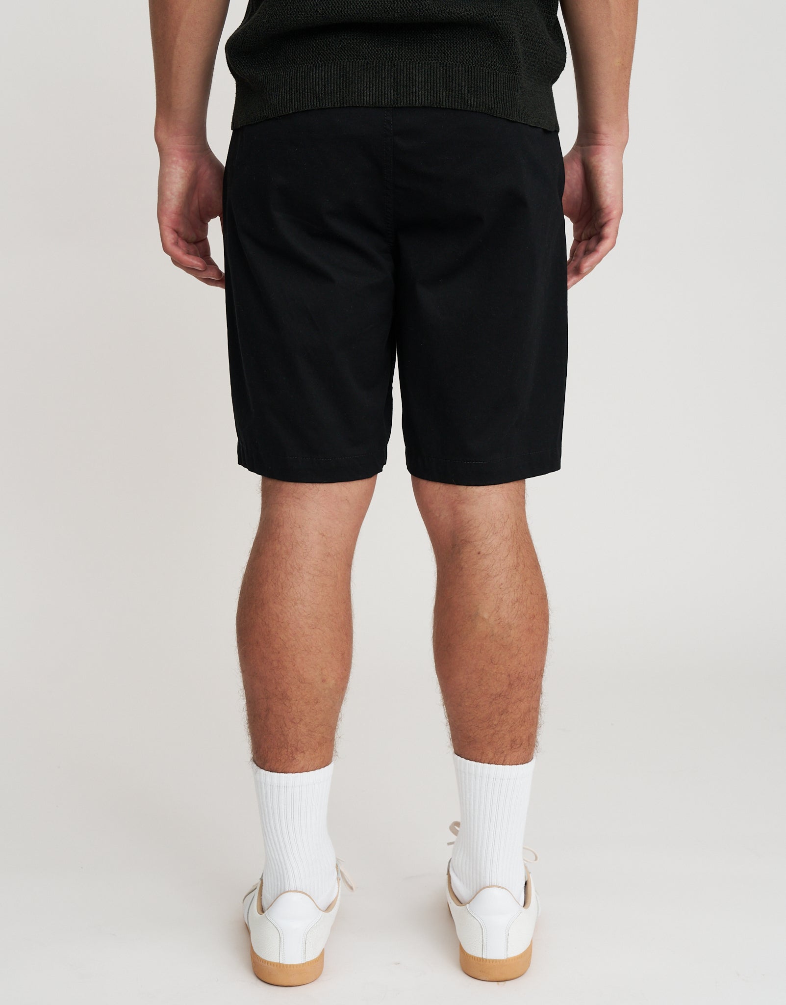 Regular Fit Stretch Chino Shorts in Black | Hallensteins NZ