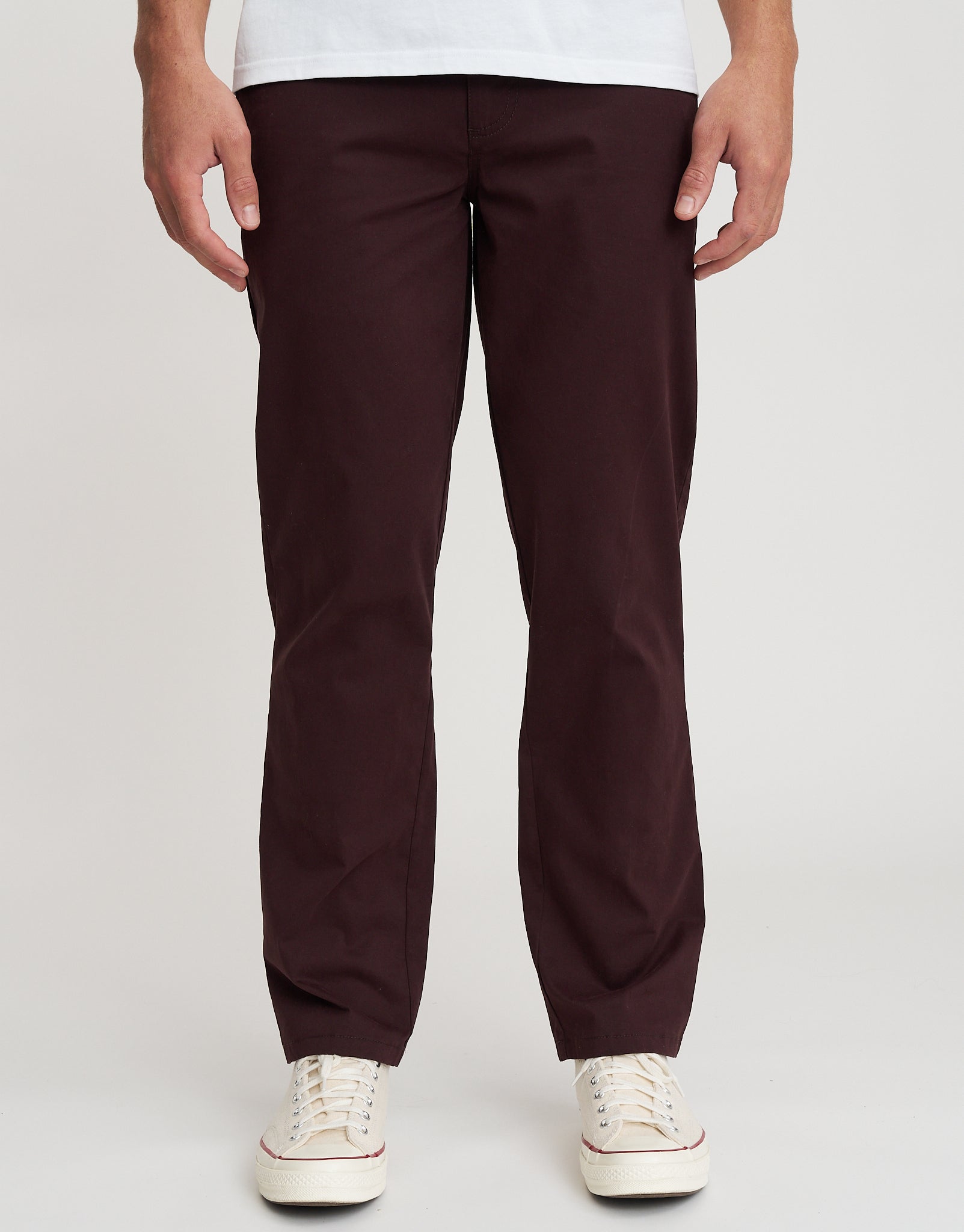 【BURGUNDY】3B WORK Cordlane Delta Standard Fit Chinos in Burgundy | Hallensteins NZ