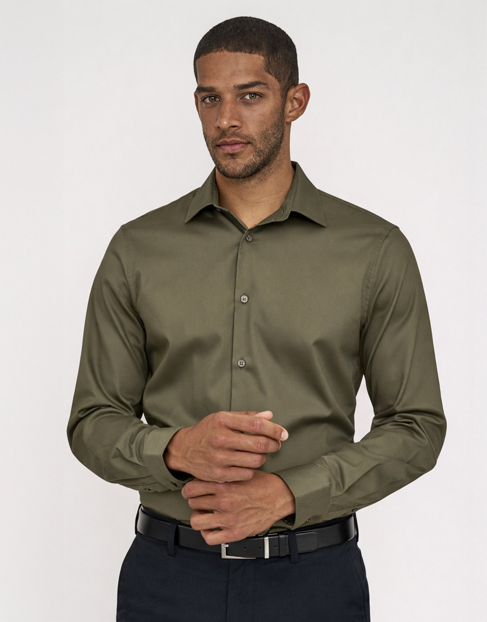 Easy Care Dress Shirt in Khaki | Hallensteins NZ