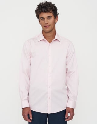 Easy Care Business Shirt in Light Pink Detail