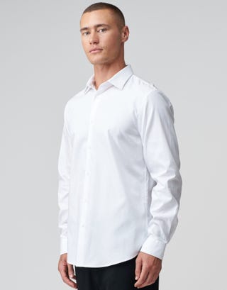 Easy Care Business Shirt in White Detail2