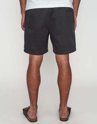 Easy Elastic Waist Shorts in Black Back