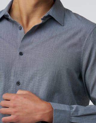 Textured Dress Shirt in Charcoal Detail2