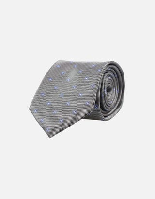 Floral Field Textured Slim Tie in Charcoal Front