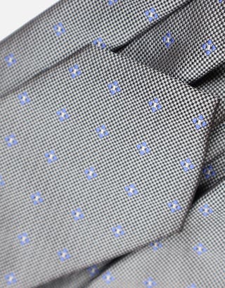 Floral Field Textured Slim Tie in Charcoal Full