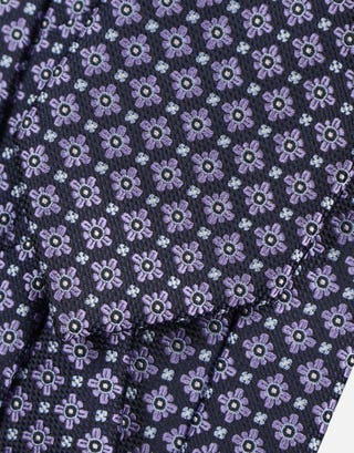 Geo Floral Slim Tie in Purple Full