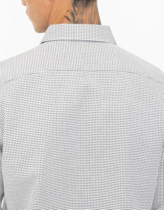 Grid Pattern Dress Shirt in White Detail3