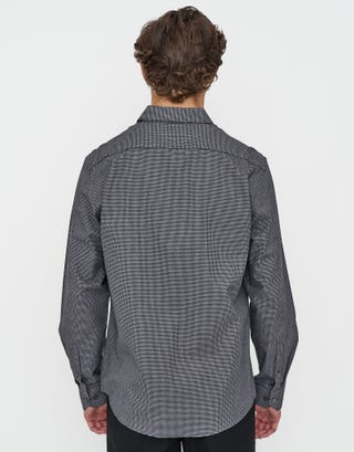 Houndstooth Premium Business Shirt in Black Back