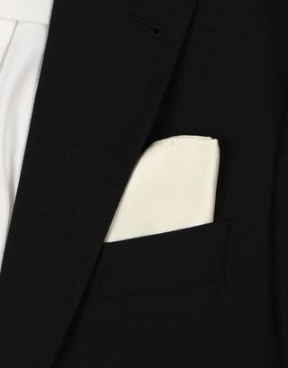 HB IVORY POCKET SQUARE in Ivory Full