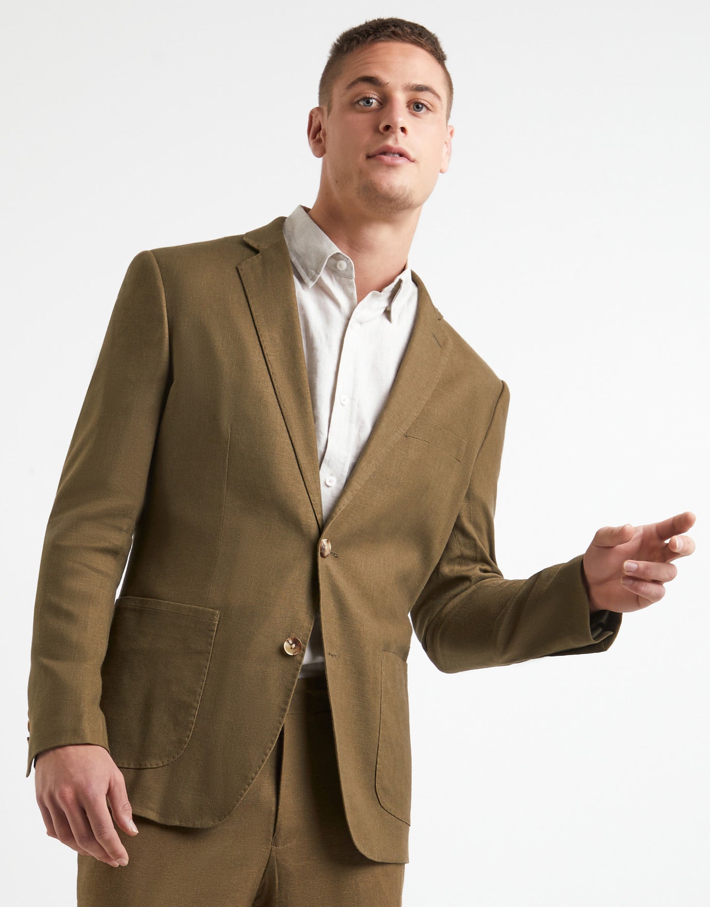 khaki linen jacket