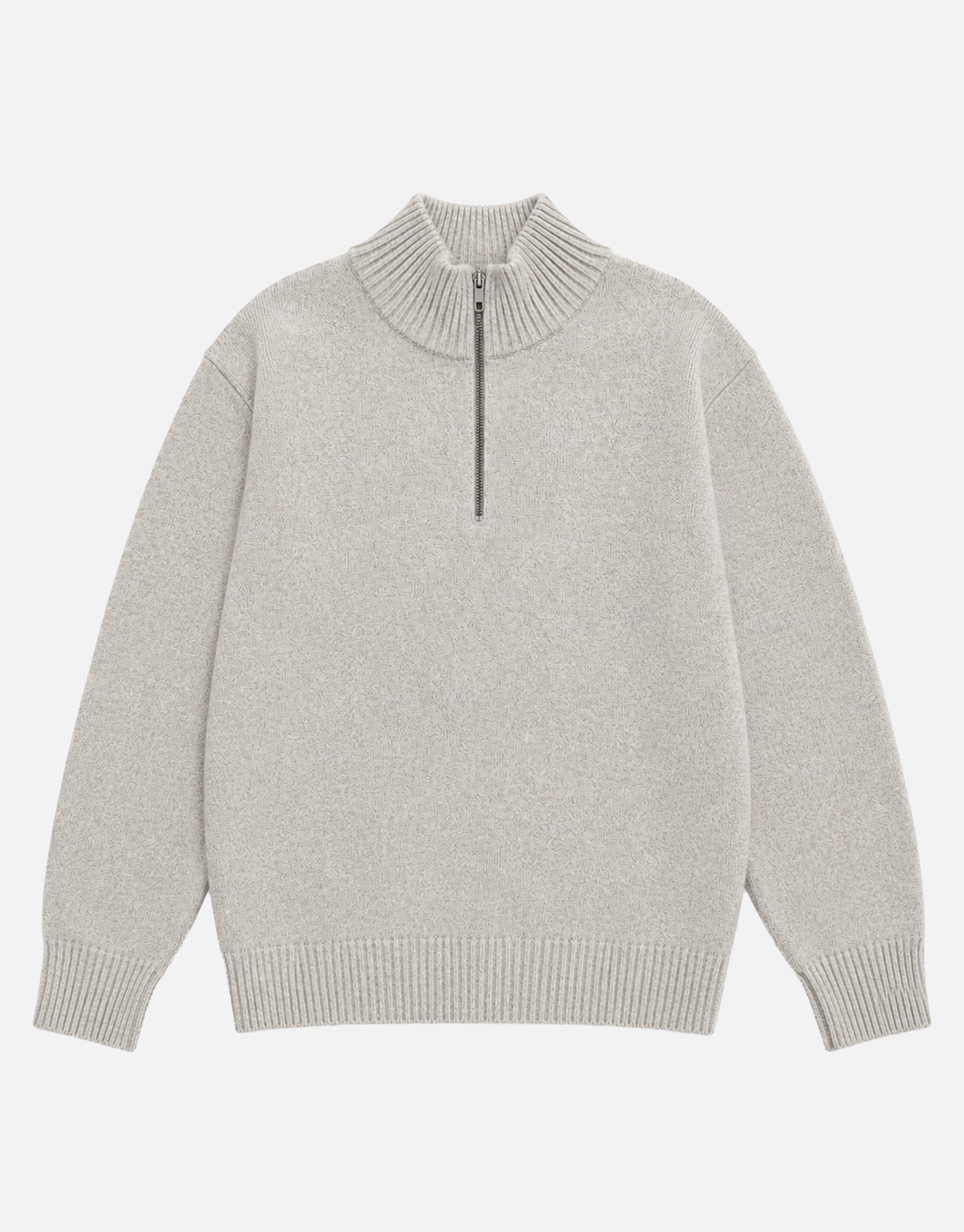 Lambswool Quarter Zip Knit in Oat | Hallensteins NZ