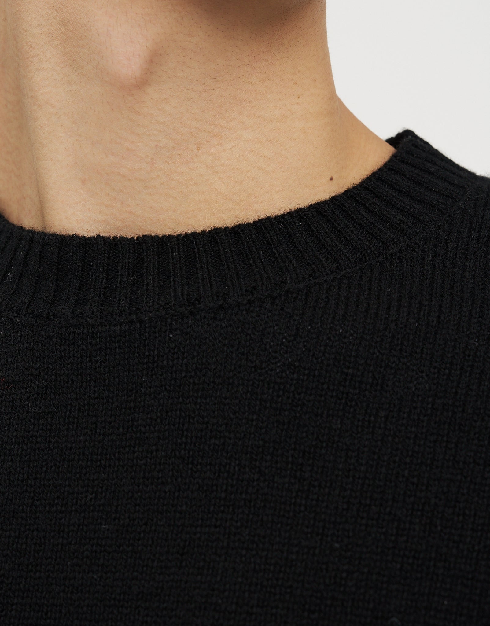 100% Wool Crew Neck Knit in Black | Hallensteins NZ