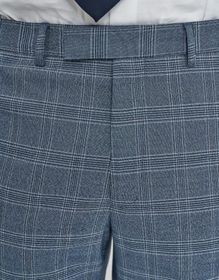 Check Slim Fit Suit Pants in Light Blue Detail3