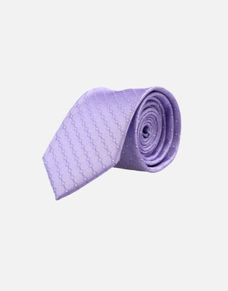 Lilac Textured Slim Tie in Lilac Front