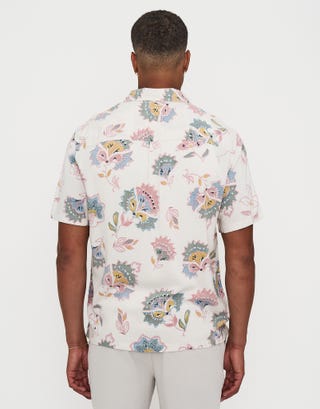 Lotus Short Sleeve Shirt in Ecru Back