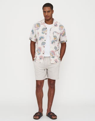 Lotus Short Sleeve Shirt in Ecru Full