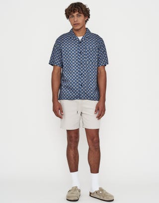 Mosaic Short Sleeve Shirt in Ombre Blue Full