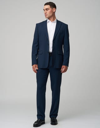 Stretch Slim Fit Suit Jacket in Navy Full