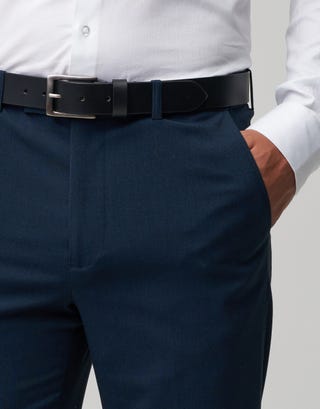 Stretch Slim Fit Suit Pants in Navy Detail2