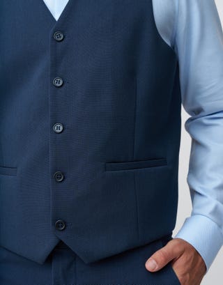 Slim Fit Waistcoat in Navy Detail2