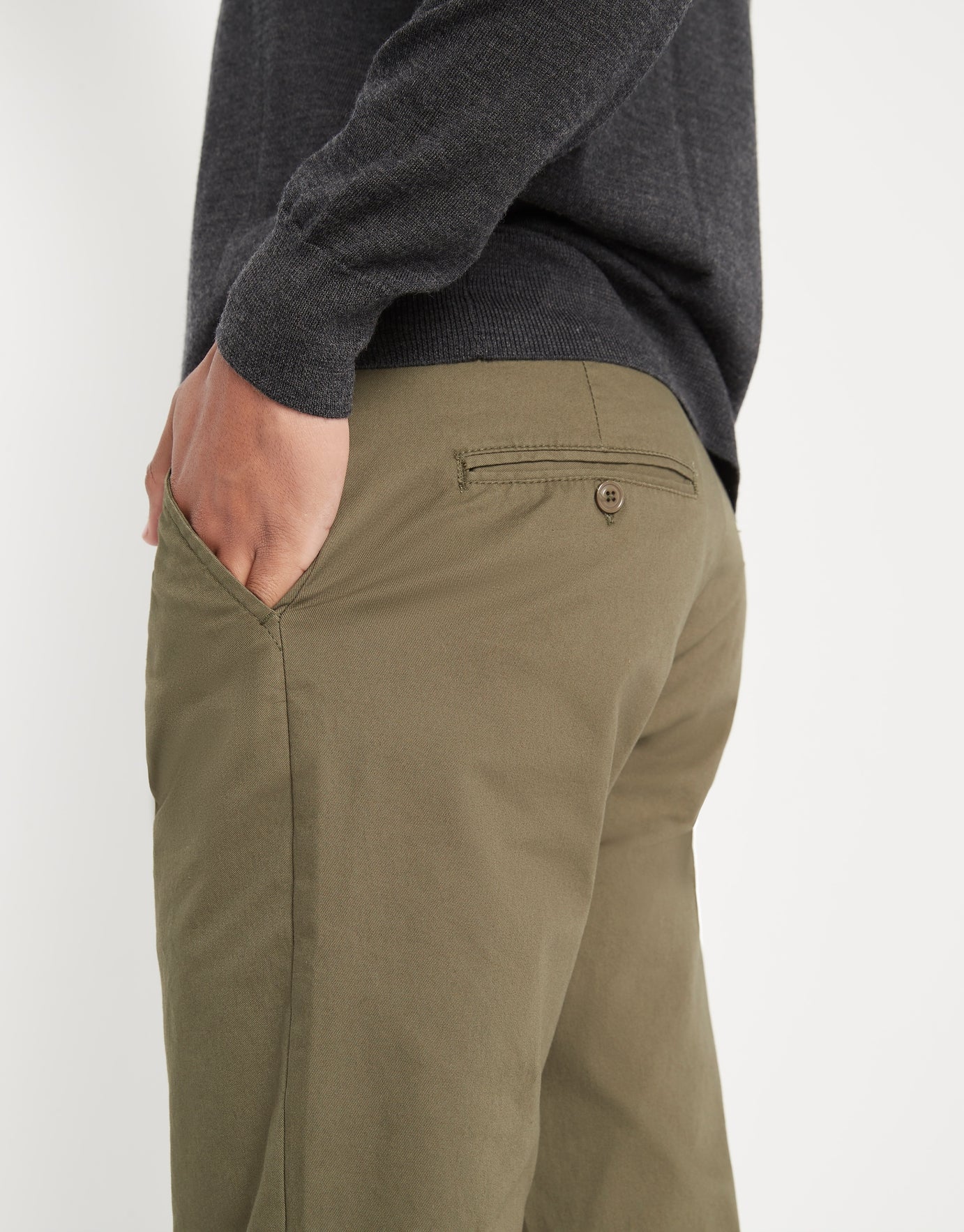 Organic Cotton Slim Fit Chinos in Green 