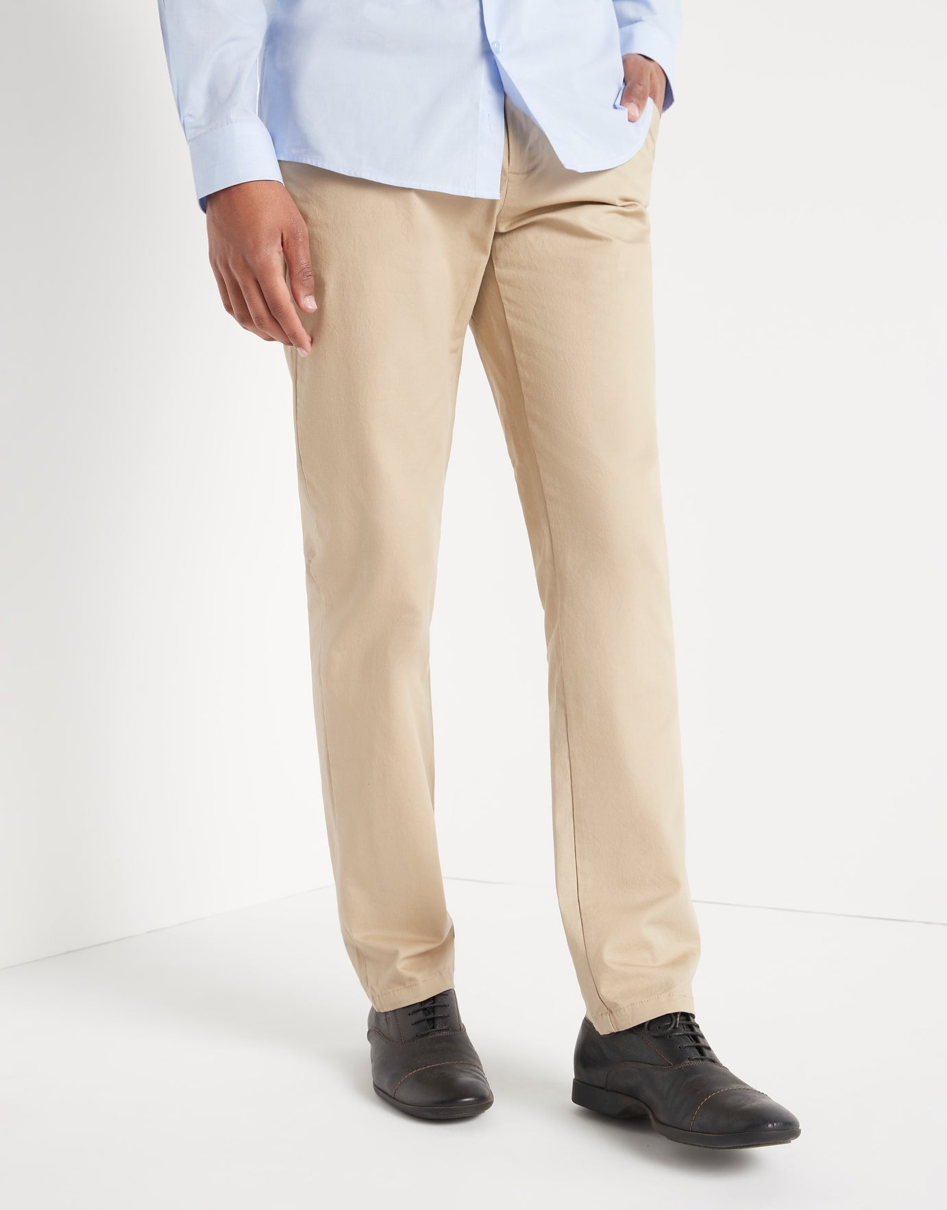 Organic Cotton Slim Fit Chinos in Tan 