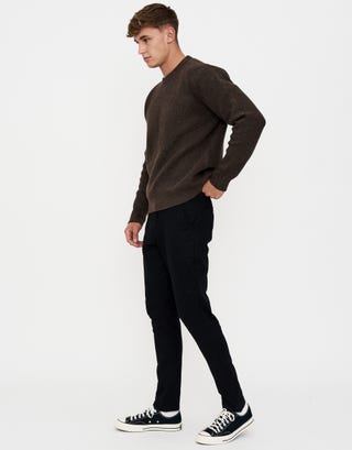 Organic Tapered Fit Chinos in Black Detail2