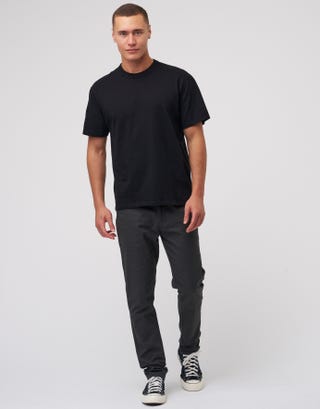 Organic Tapered Fit Chinos in Charcoal 002 Full