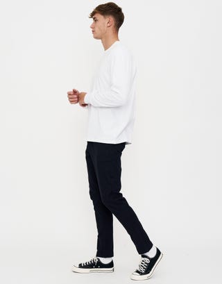 Organic Tapered Fit Chinos in Navy Detail2