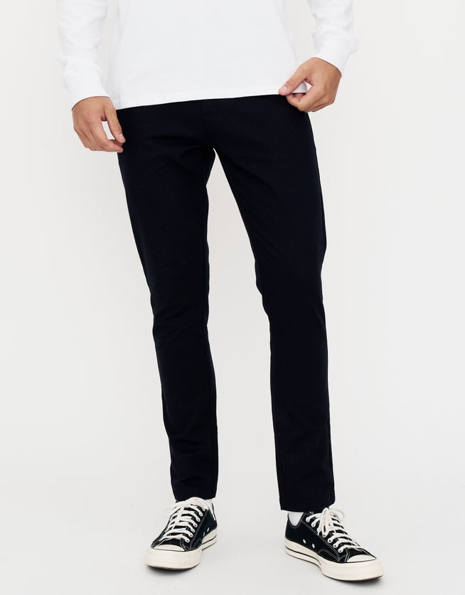 Organic Tapered Fit Chinos in Navy Hallensteins NZ