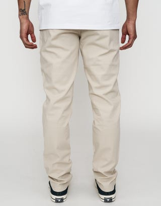 Organic Tapered Fit Chinos in Stone 002 Back