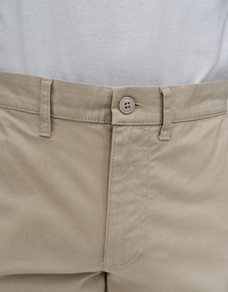 Organic Tapered Fit Chinos in Stone 002 Detail