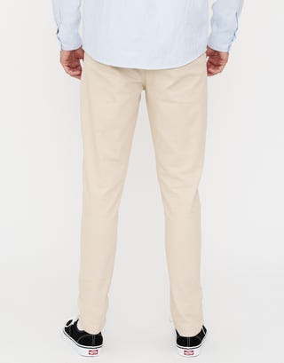 Organic Tapered Fit Chinos in Stone Back
