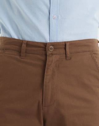 Organic Tapered Fit Chinos in Tan Detail2