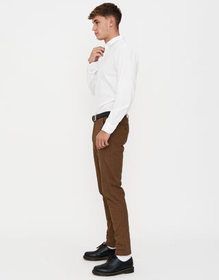 Organic Tapered Fit Chinos in Tan Detail3