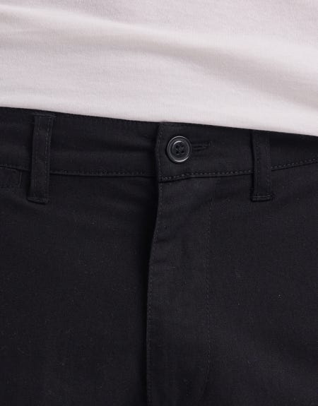 Organic Cotton Slim Fit Pants in Black