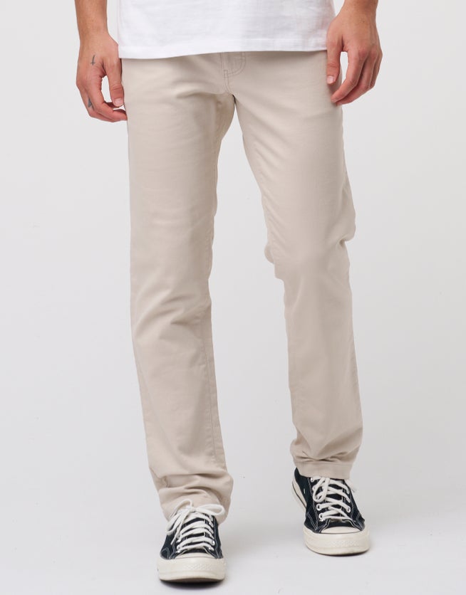 Organic Cotton Slim Fit Pants in Bone Hallensteins NZ