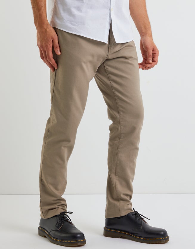 Organic Cotton Slim Fit Pants in Stone Hallensteins NZ