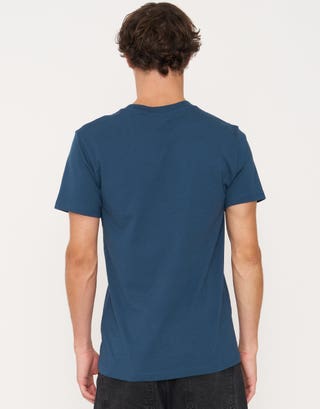 Plain Slim Fit T Shirt in Majolica Blue Back