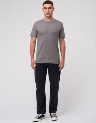 Plain Slim Fit T Shirt in Steel Grey Full