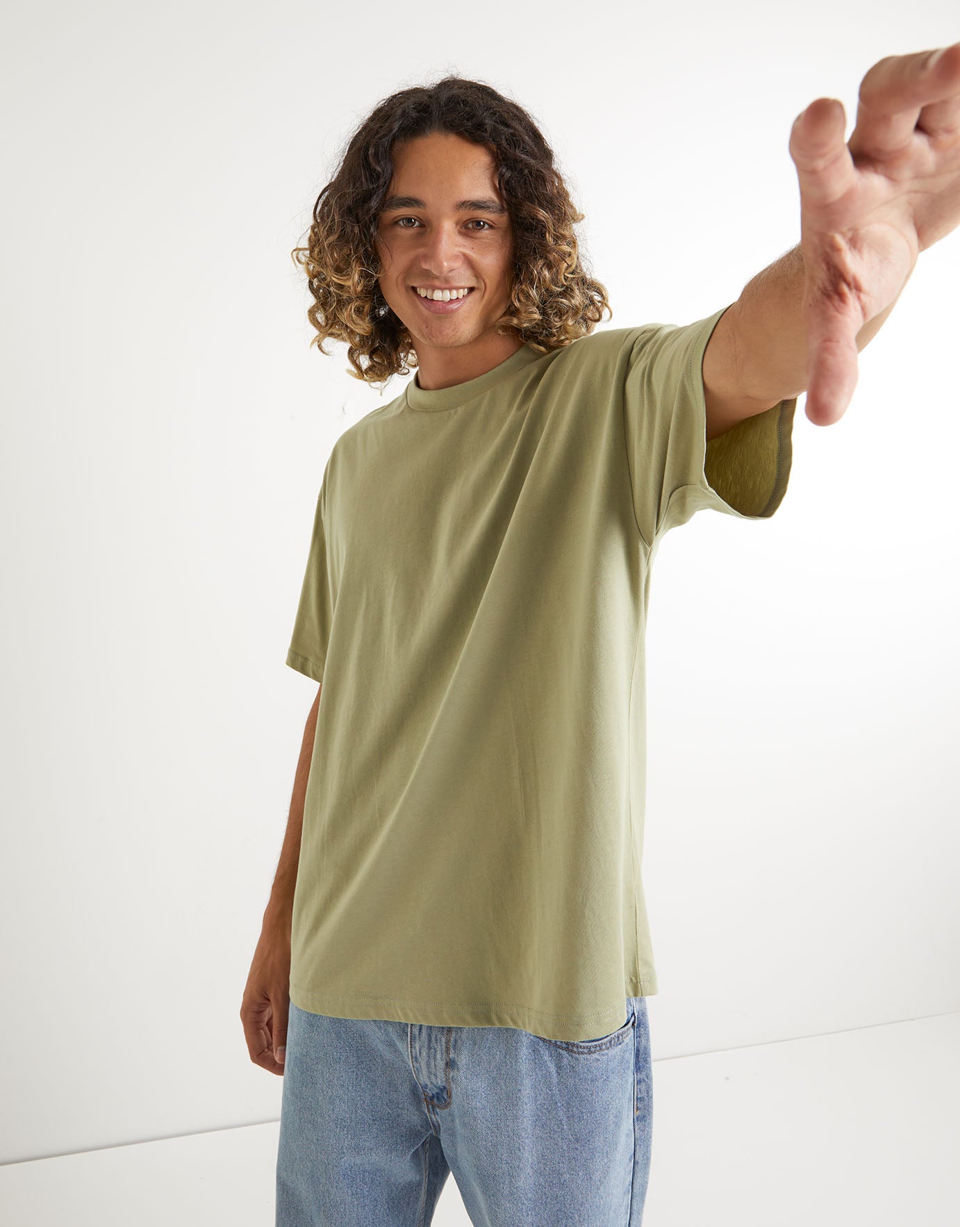 Organic Oversized Plain T Shirt in 