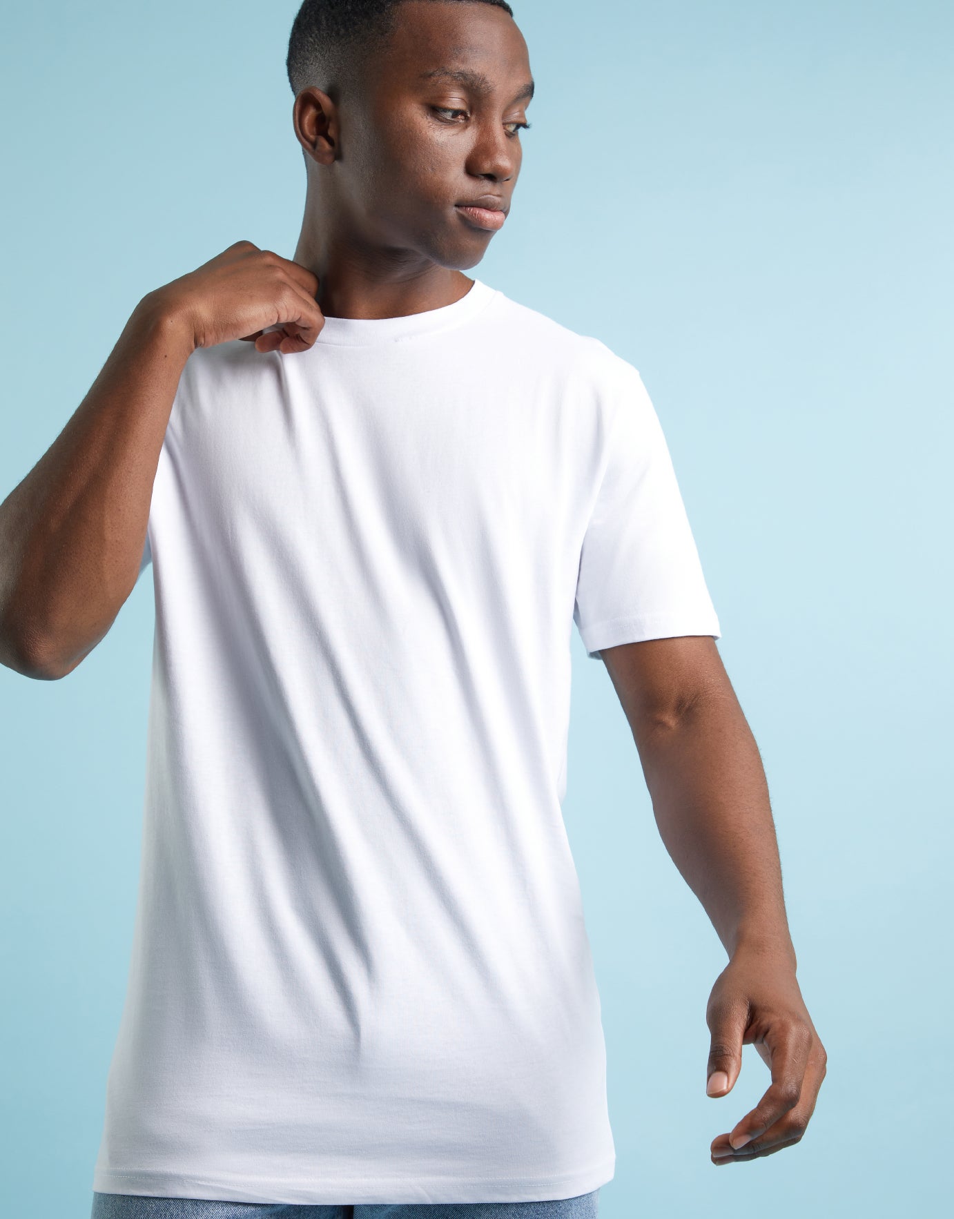 Organic Tall Crew Neck Basic Shirt in White | AU