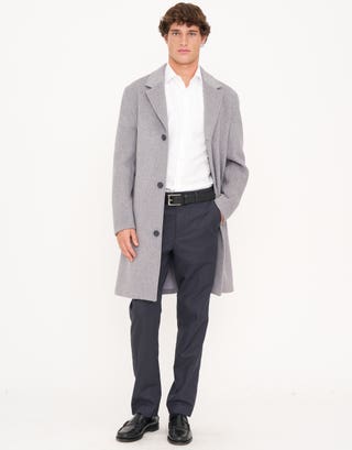 Wool Blend Overcoat in Grey Detail2