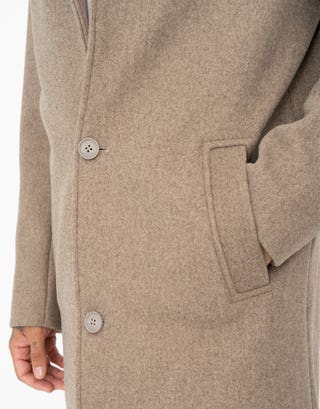 Wool Blend Overcoat in Tan Detail