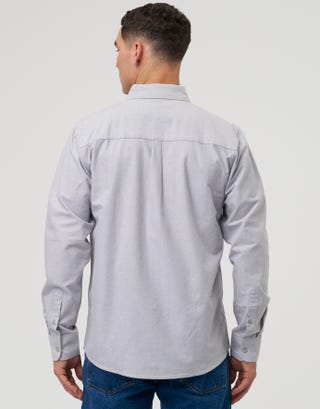 Oxford Long Sleeve Shirt in Grey Back