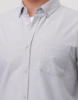 Oxford Long Sleeve Shirt in Grey Detail