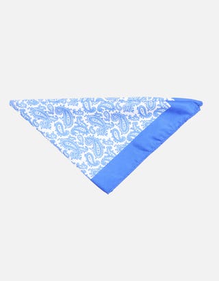 Paisley Pocket Square in Light Blue Front
