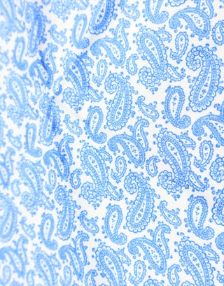 Paisley Pocket Square in Light Blue Full