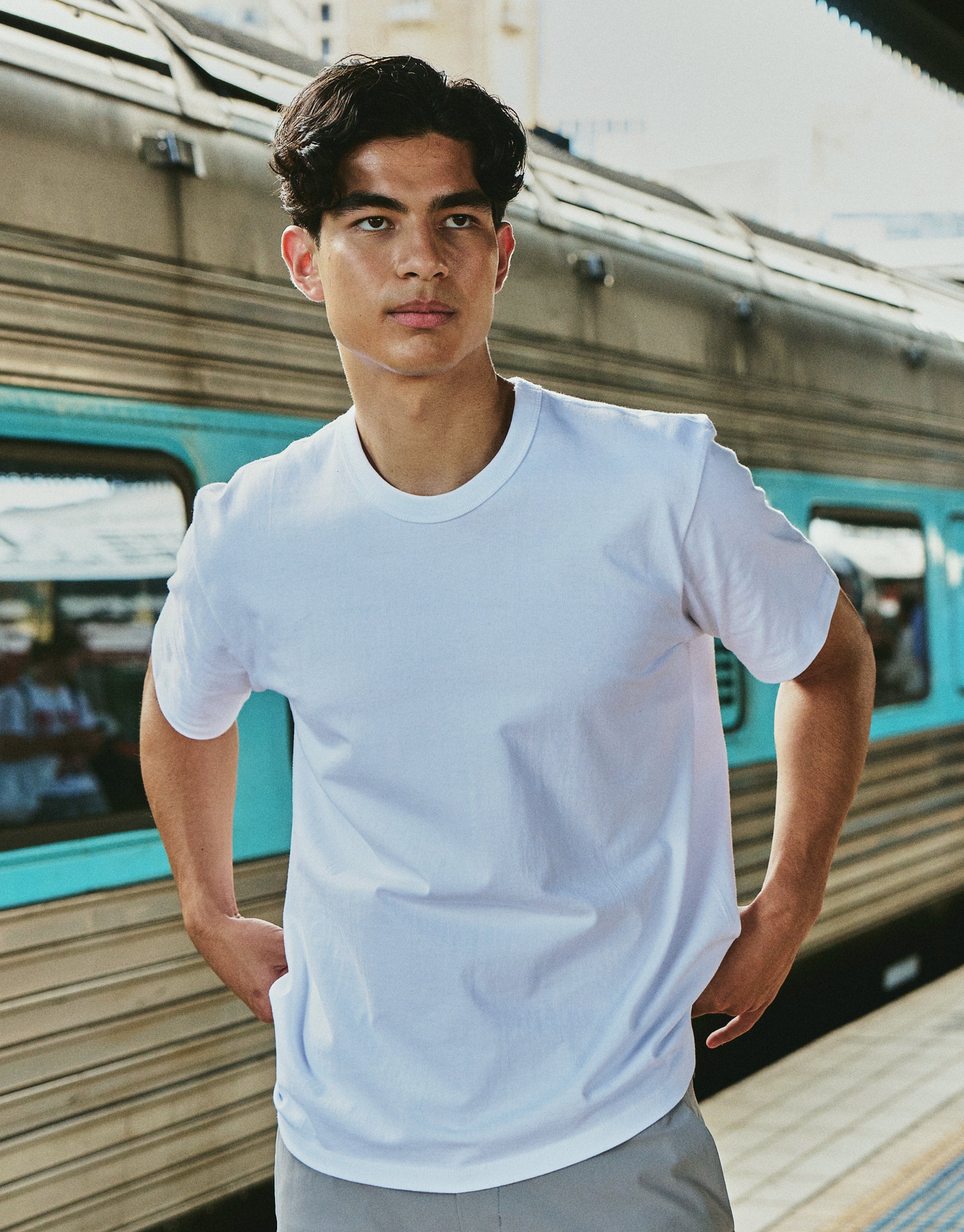 Perfect Relaxed Fit T Shirt in White | Hallensteins AU